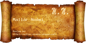 Mallár Noémi névjegykártya